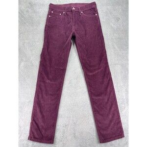 Levi's 511 Corduroy Jeans Men 30x32 Maroon Cotton Slim Fit Mid Rise Straight Leg
